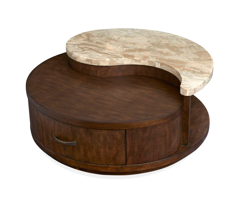 McPherson - Round Cocktail Table With Casters - Burnt Umber, photo 6 of 7