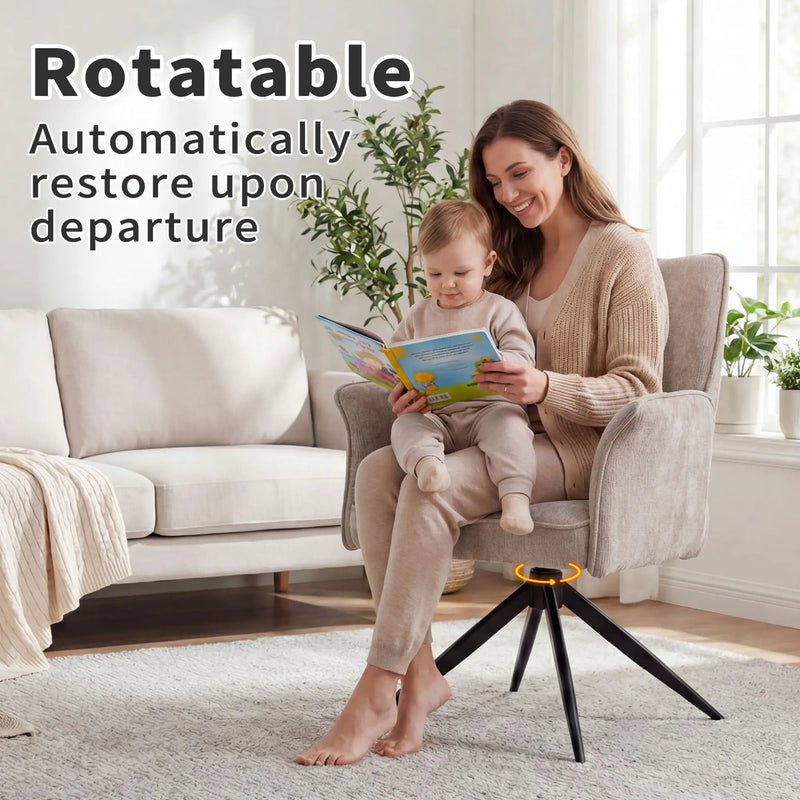 Dining Chair With Soft Cushion And 360° Rotation, Comfortable Armrest For Kitchen (Set of 2) - Gray by HouseOfZazla