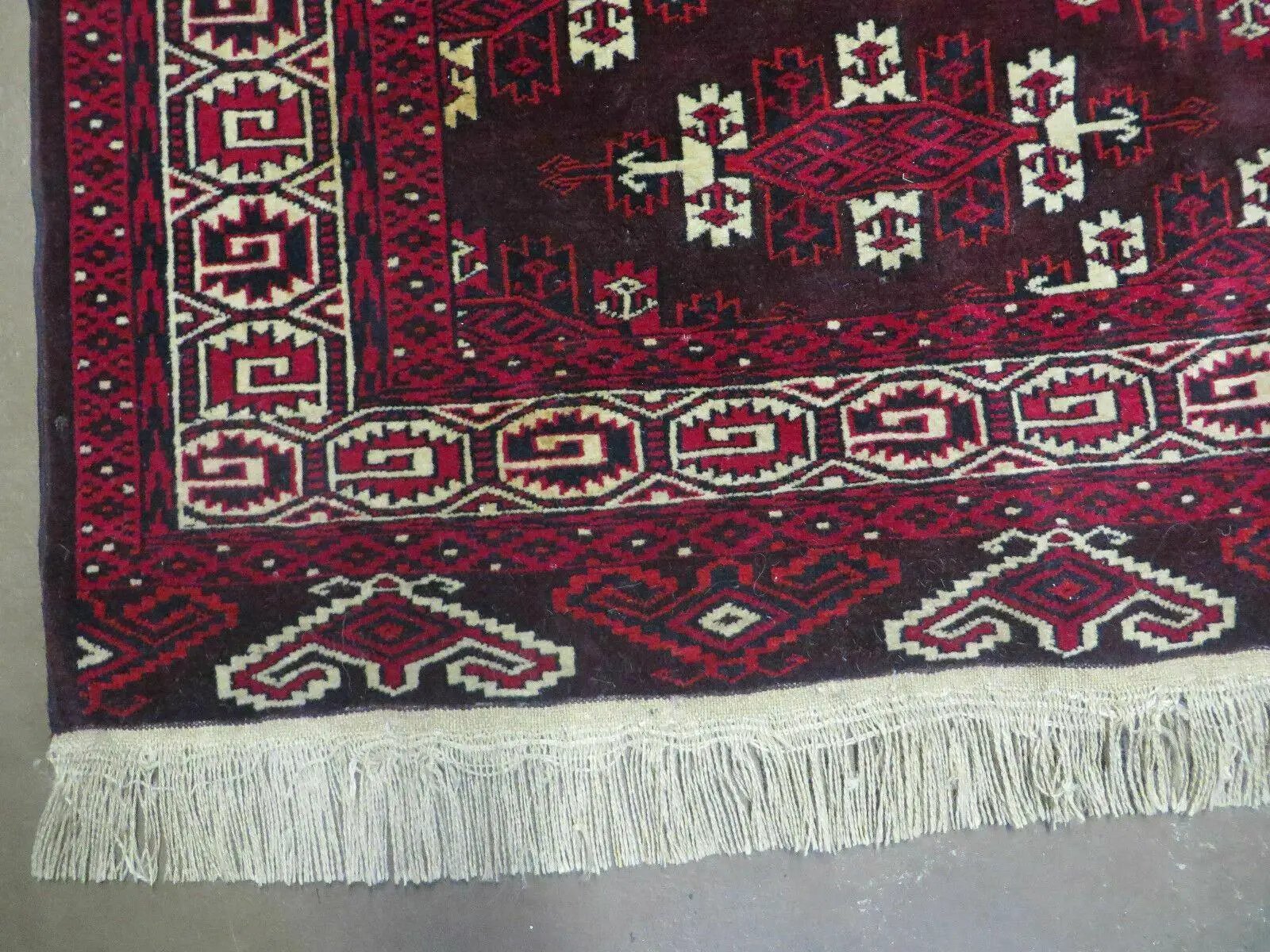 7' X 10' Antique Handmade Yamud Turkoman Wool Rug Excellent by Jewel Rugs