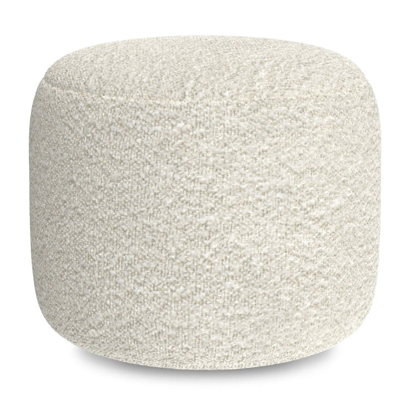 Chantal - Round Pouf - White by HouseOfZazla