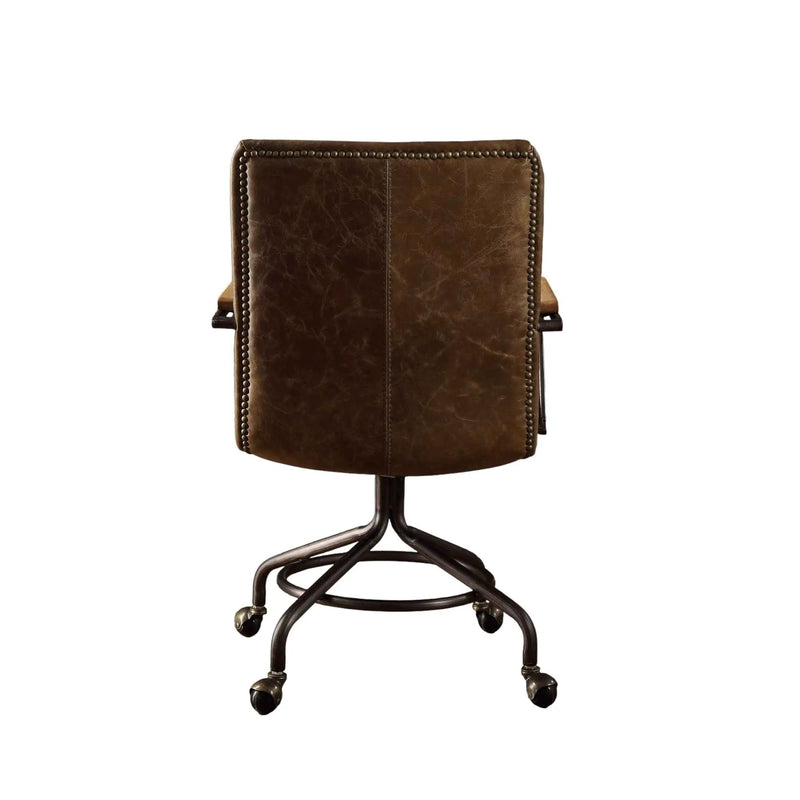Harith - Vintage Top Grain Leather Office Chair - Brown by Unique Piece Furniture
