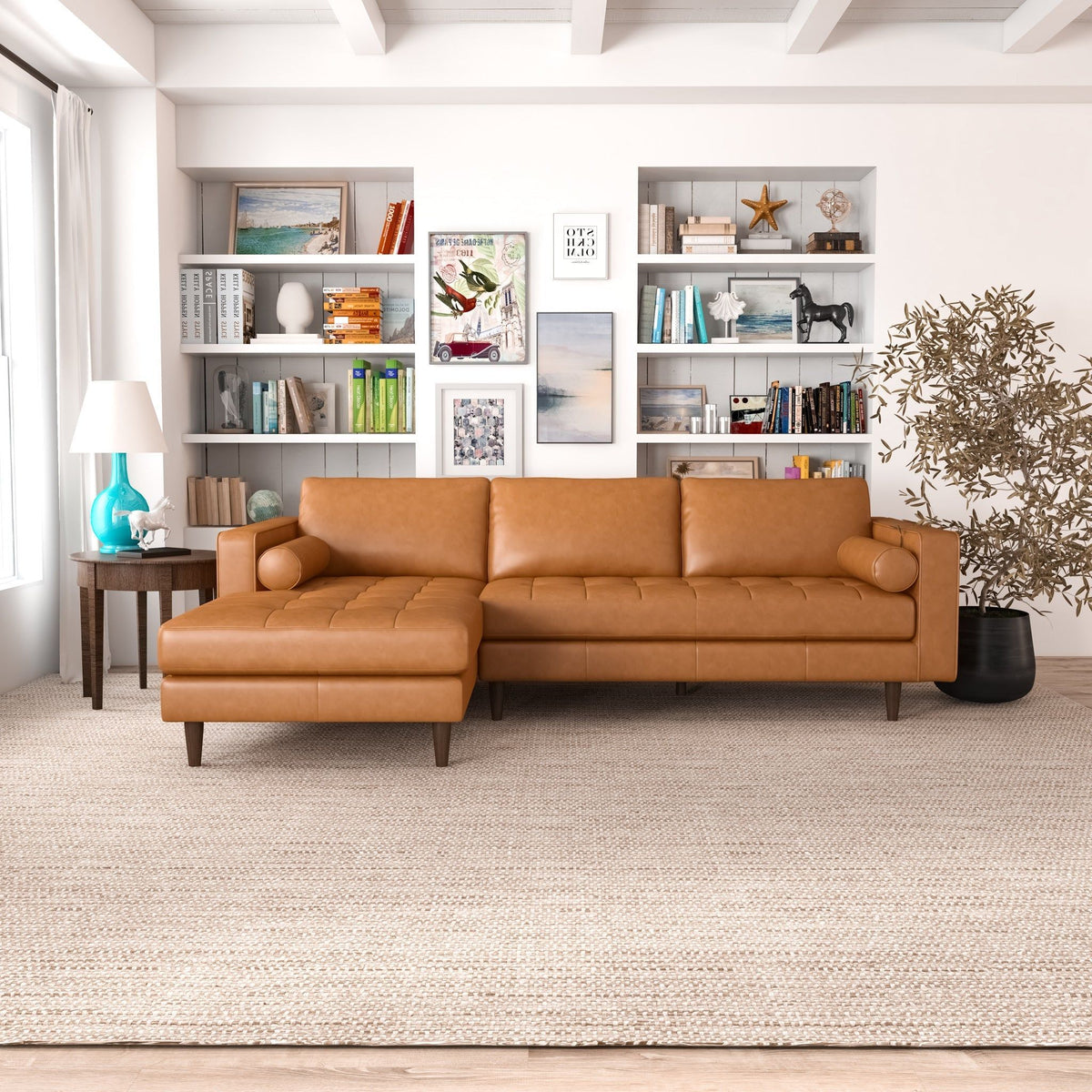 Corner Sectional Sofa with Removable Cushions - Orange, photo 2 of 19