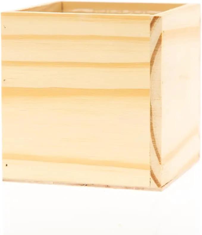 Wood Planter Box, 5 Inch Square, Rose Wood, Plastic Liner, Garden Centerpiece Display, Wedding Flowers Holder, Home and Venue Decor (5x5 Set of 4, Rose Wood) by GreenHaven Gardens