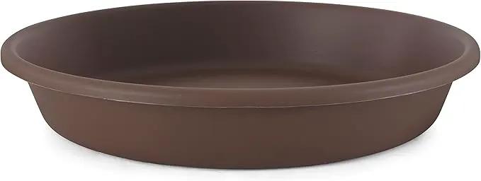 The HC Companies 16 Inch Round Plastic Classic Plant Saucer - Indoor Outdoor Plant Trays for Pots - 16"x16"x3" Chocolate by GreenHaven Gardens