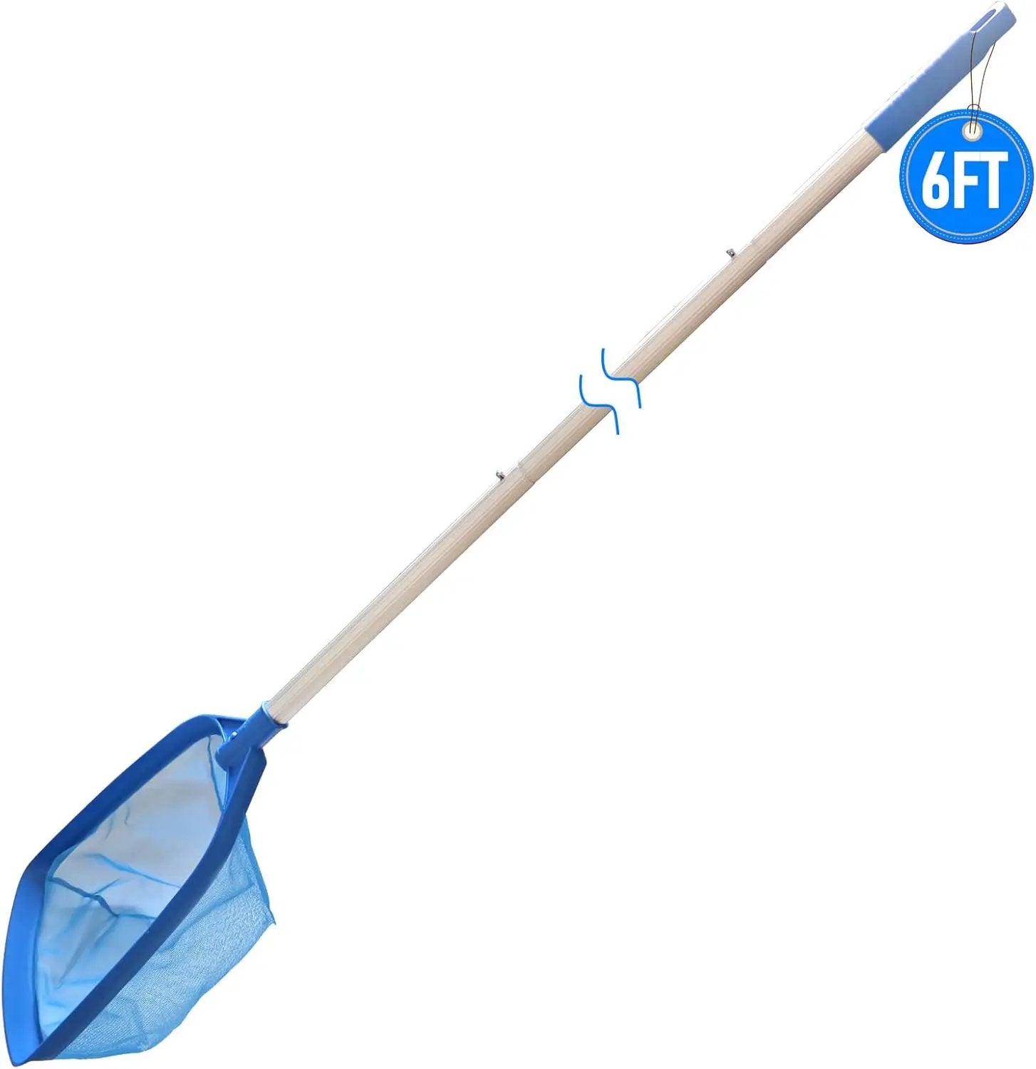 Poolvio Swimming Pool Leaf Skimmer Net, with 5 Sections Telescopic Aluminum Pole & Nylon Medium Fine Mesh Pool Net, Pool Cleaning Tool for Removing Leaves & Debris by GreenHaven Gardens