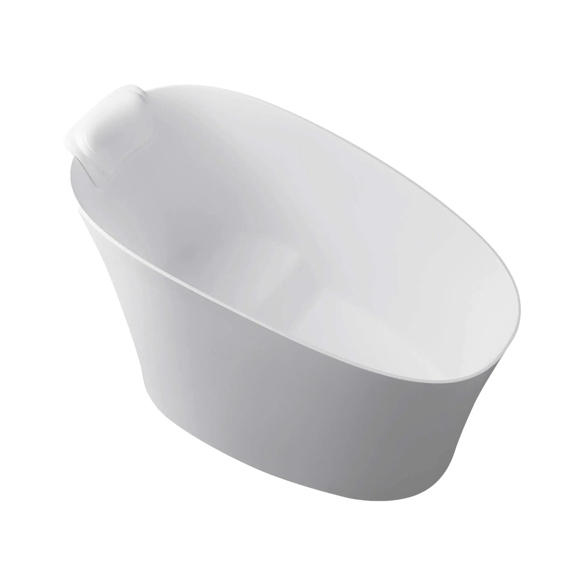 Nuvia 51-Inch Solid Surface Oval Freestanding Bathtub With Seat And Headrest (SAK61983) by SAKSBY WHOLESALE