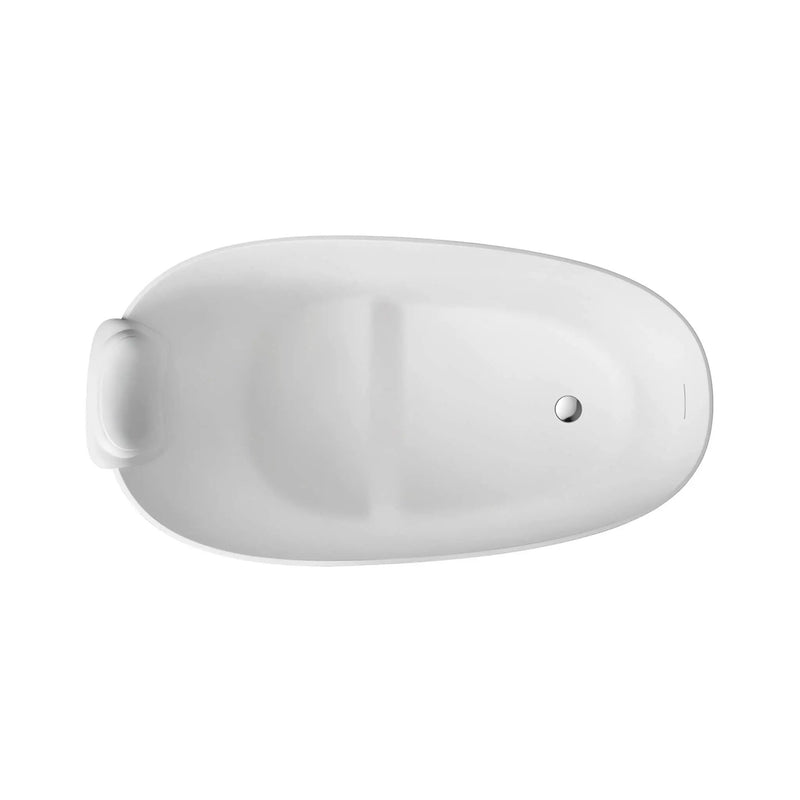 Nuvia 51-Inch Solid Surface Oval Freestanding Bathtub With Seat And Headrest (SAK61983) by SAKSBY WHOLESALE