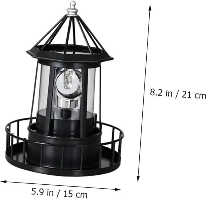 DOITOOL LED Solar Powered Rotating Lighthouse Outdoor Courtyard Solar Hanging Lamp Lawn Lantern for Patio Fence Garden Yard Decorations by GreenHaven Gardens