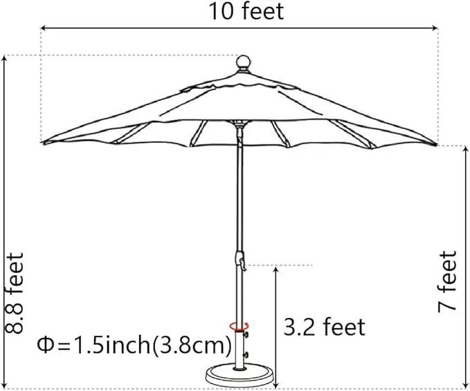 EliteShade USA 10-Year-Non-Fading 10Ft Market Umbrella Patio Umbrella Outdoor Table Umbrella with Ventilation, Rust by GreenHaven Gardens