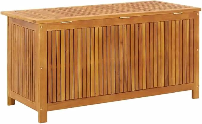 vidaXL Outdoor Storage Box - Wooden Deck Cabinet for Patio/Garden with Water-Resistant Lining, Farmhouse Style by GreenHaven Gardens