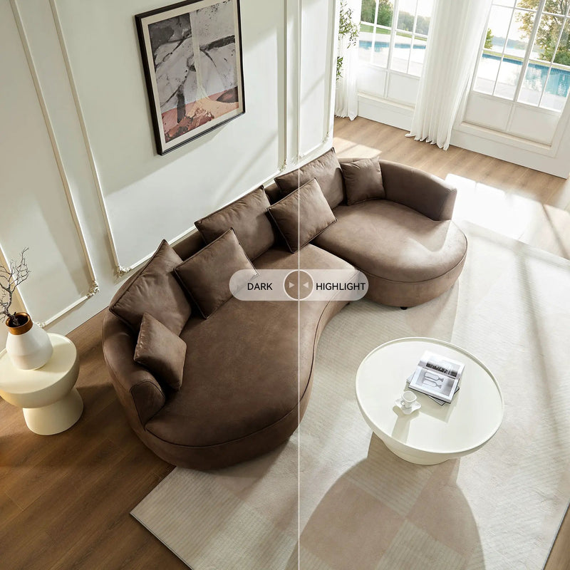 128.74 Inch Modern Sectional Curved Sofa Couch by HouseOfZazla