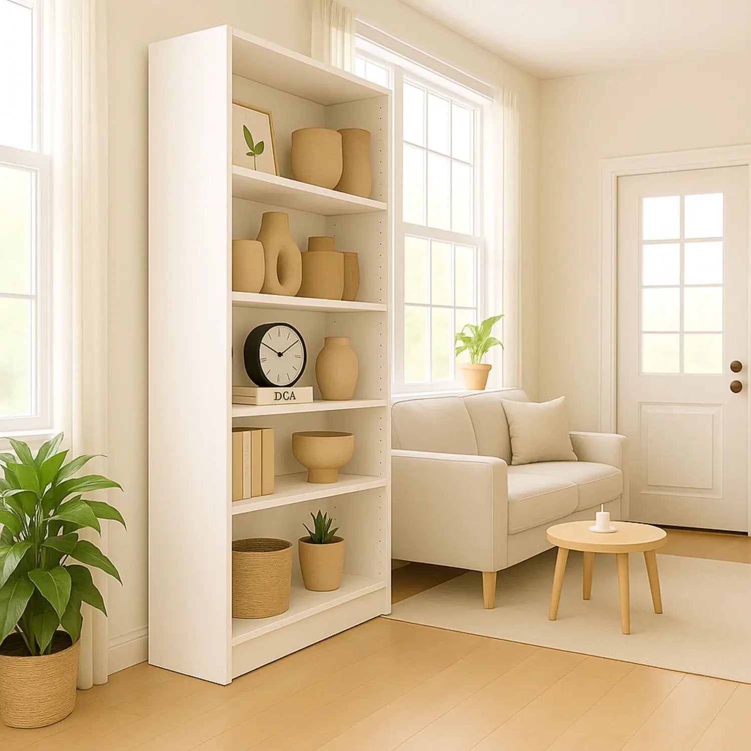 5 Tier Bookshelf Storage Cabinet With Anti-Tip Kit by Unique Piece Furniture