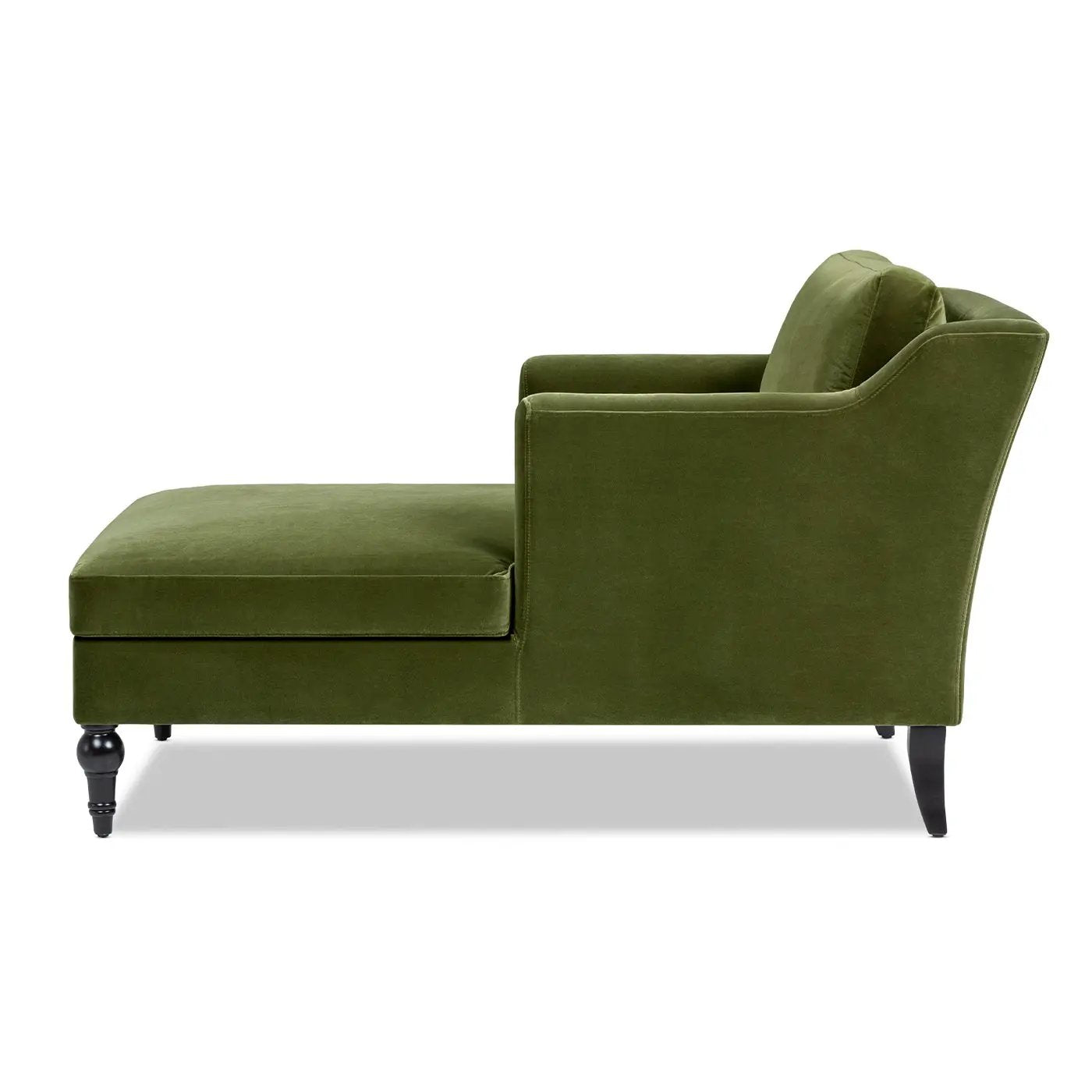Josephine 60" Upholstered Chaise Lounge in Olive by HouseOfZazla