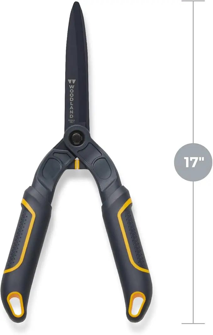 Woodland Tools Duralight Hedge Shears, 16 Inch Lightweight Manual Hedge Clippers with 7.5 Inch Non Stick Blades and Glass-Filled Nylon Handles, Garden Trimmer for Shaping and Precision Cutting by GreenHaven Gardens