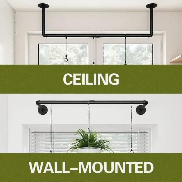 Plant Hanger Indoor Hanging Planters for Indoor Plants Hanging Plant Holder Black Metal Rod(Pot/Chain/Plant not Included by GreenHaven Gardens