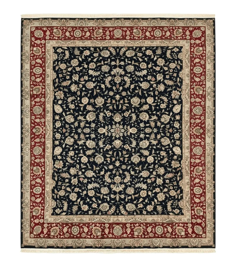 Black Pak Persian Rug 8x10, Floral Allover by Jewel Rugs