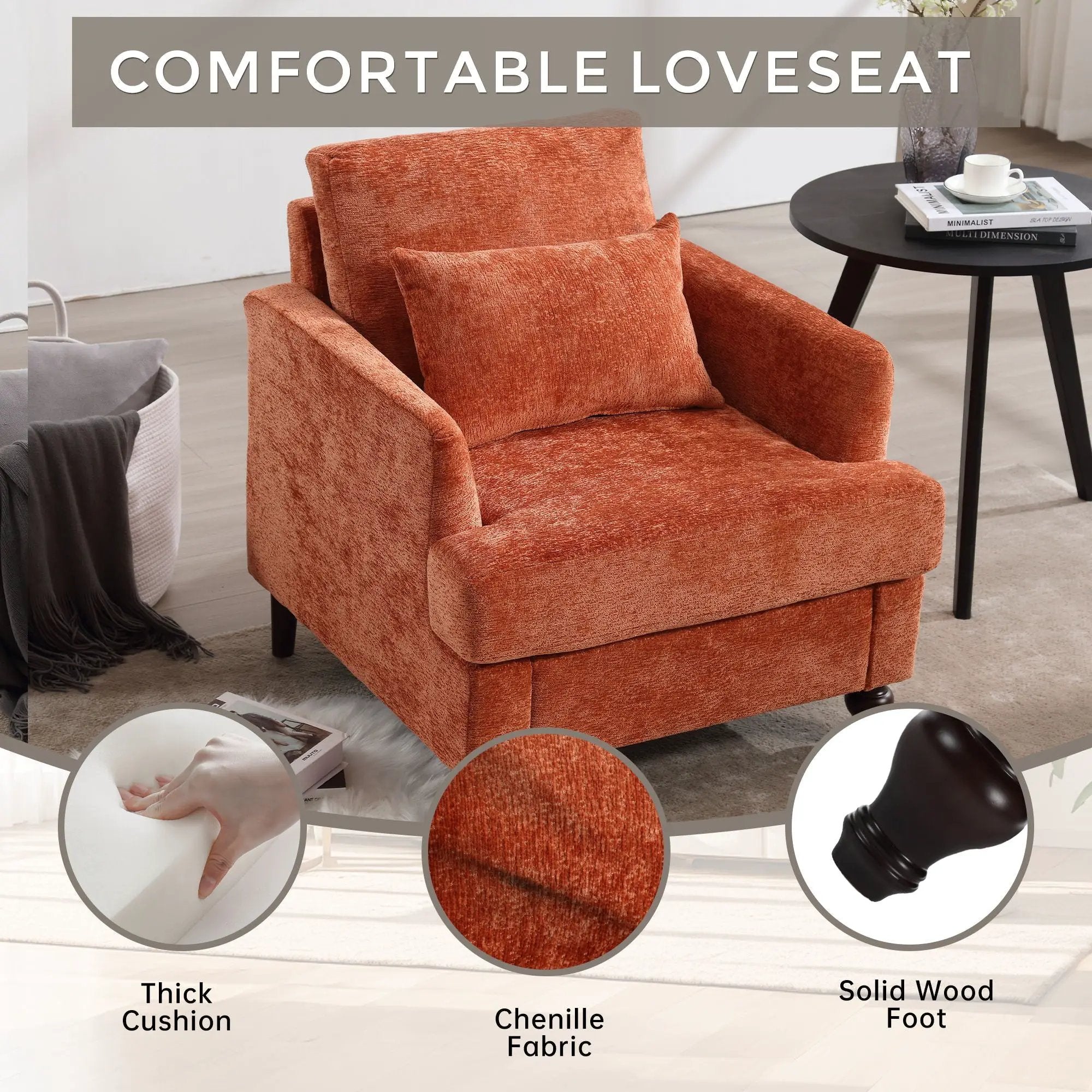 Modern Mid Century Wood Frame Armchair With Tufted Design by Unique Piece Furniture