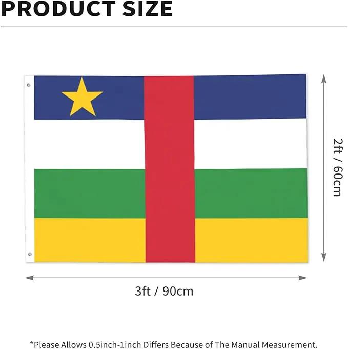 Central African Republic Flag Garden Yard House 2x3 ft Flags Double Sided Print Banner Indoor Outdoor Party Home Decorations for Boat Dorm House Balcony by GreenHaven Gardens