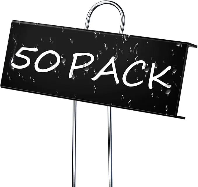 50 Pack Metal Plant Labels for Outdoor Garden Waterproof Plant Markers, Labels Garden Markers for Seedlings Herbs Vegetable Greenhouse Gifts, with Pen - Black by GreenHaven Gardens