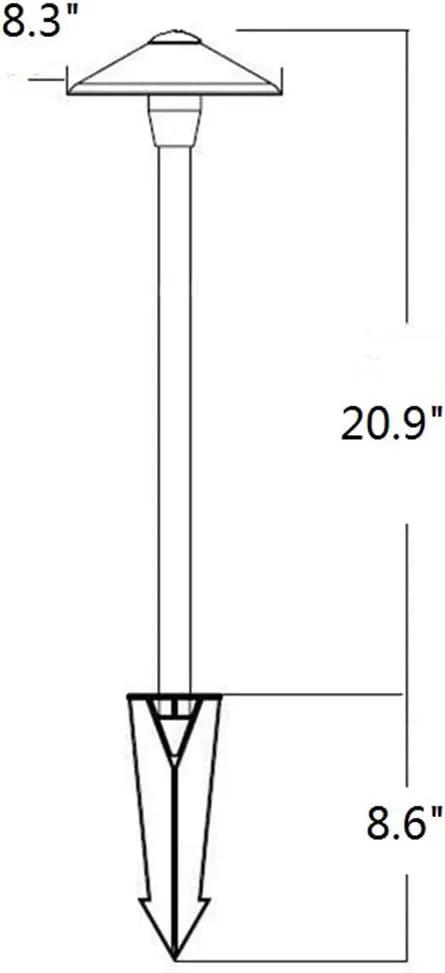 Cast Aluminum Low Voltage Landscape Lighting Pathway Lights Included Ground Spike,Wire Connectors Free Replaceable 3 Watts G4 LED Bulb Warm White 2-Pack by Outdoor Solar Outlet