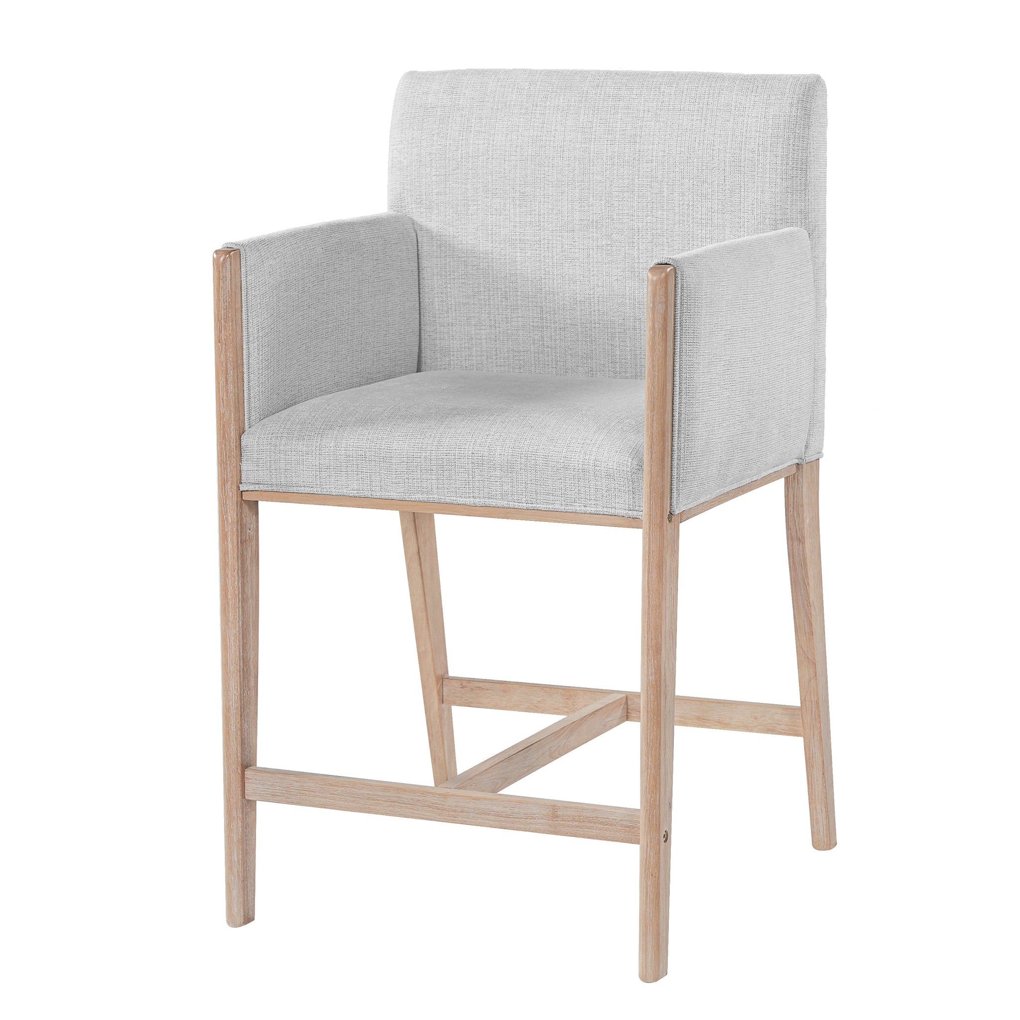 24'' Seat Height Upholstered Counter Stools with Arms - Set of 2 by HouseOfZazla