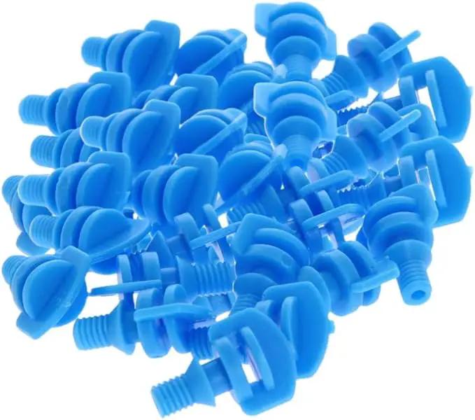 MroMax 50Pcs 360 Degree Micro Sprayer Automizing Sprinkler Nozzle Hydroponic Aeroponic Misters Fan Jet for Miniature Garden Lawn Plant Irrigation System Blue by GreenHaven Gardens