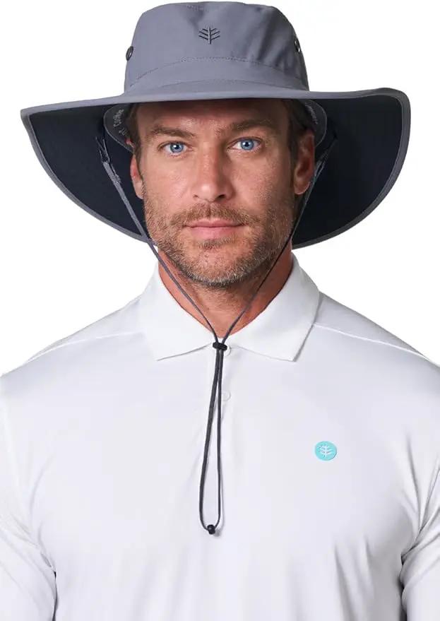 Men's Shapeable Wide Brim Hat - UPF 50 Sun Protection - Maximum Coverage on Your Next Adventure - Sun Fearless Leo Hat by GreenHaven Gardens
