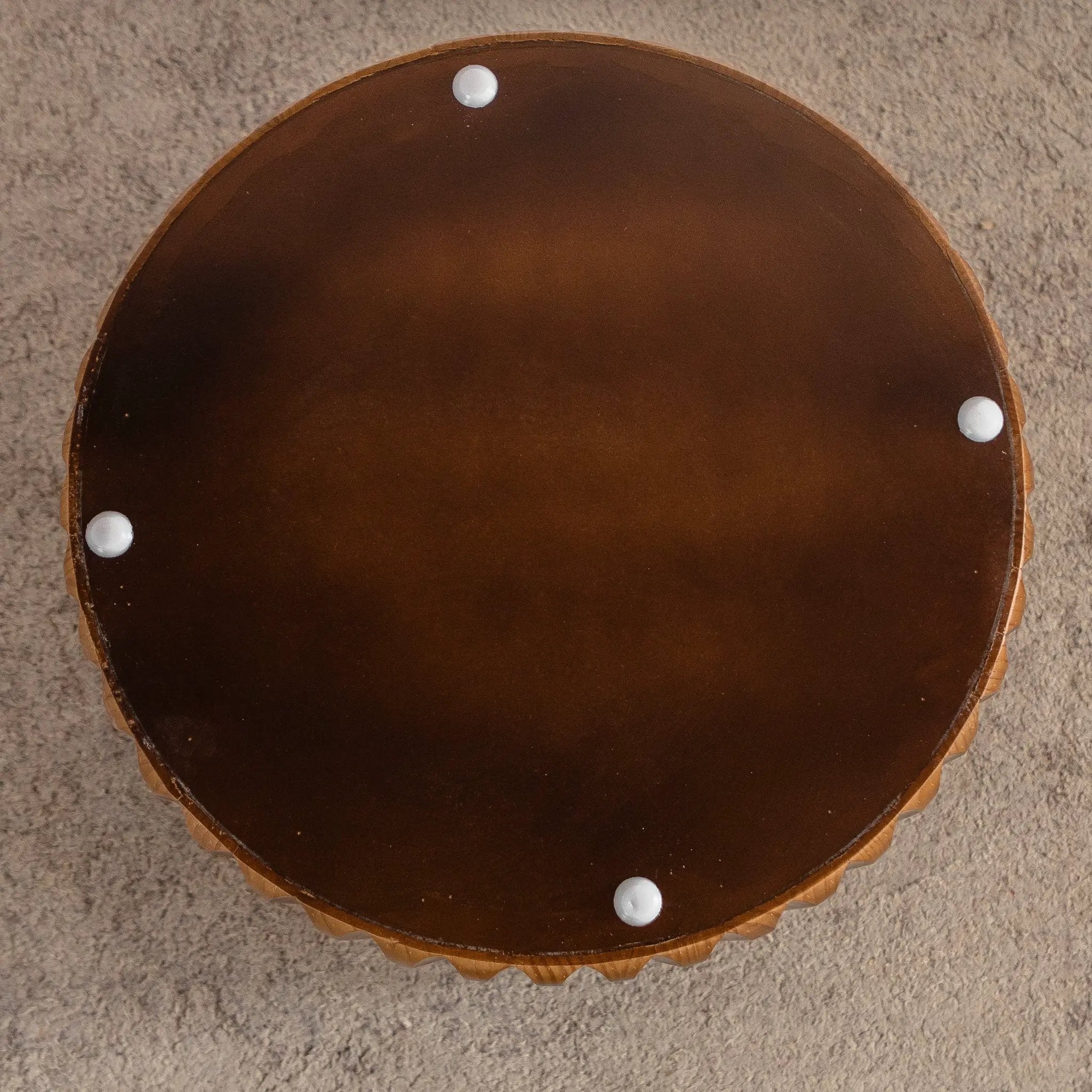 Set of 2 Fluted Round Coffee Tables - Mid-Century Modern Wood by HouseOfZazla