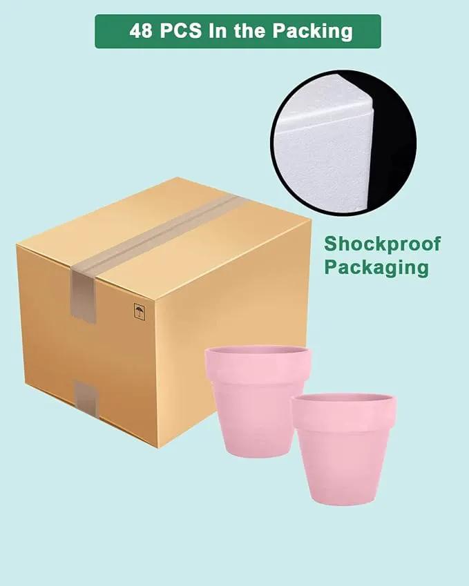 vensovo 48 Pcs 2" Tiny Terracotta & Terra Cotta Pots with Drainage - Peach Pink Small Mini Clay Ceramic Pottery Planter Ideal for Indoor/Outdoor Plants, Crafts, Wedding Favors by GreenHaven Gardens