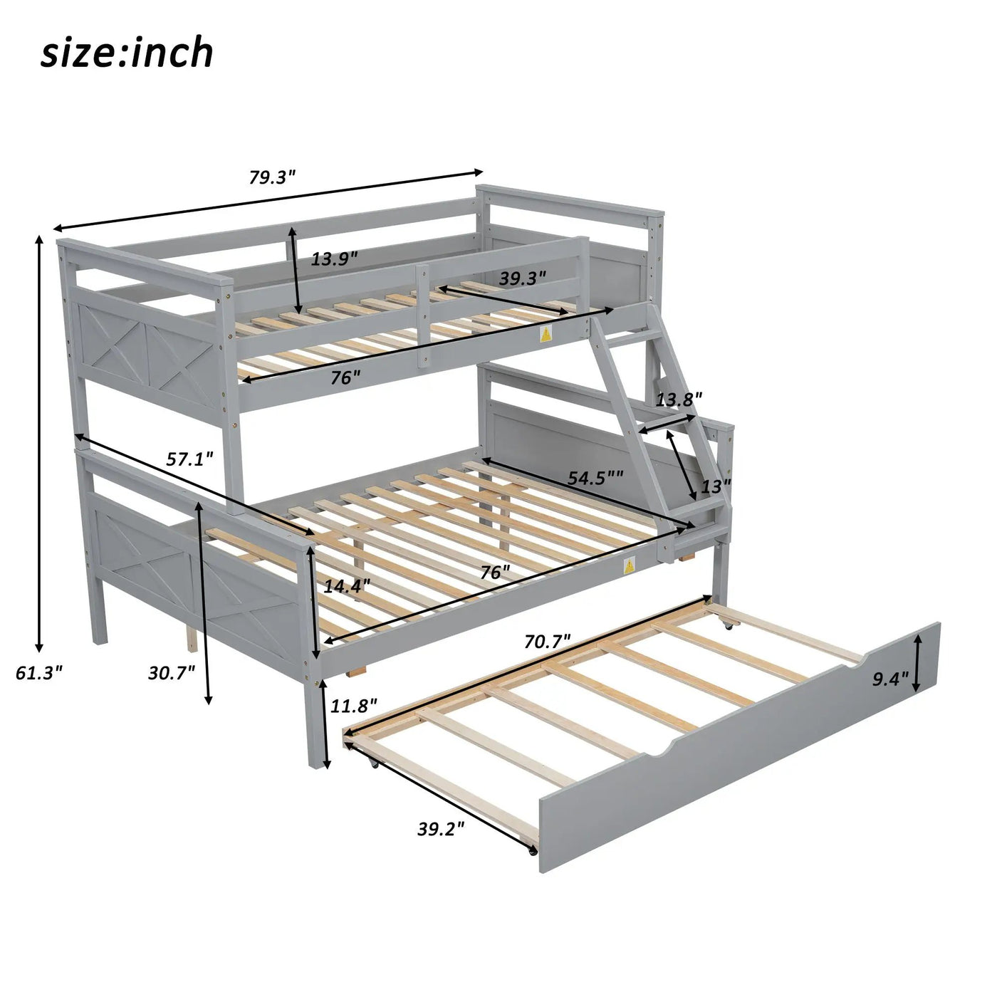 Bunk Bed With Ladder And Safety Guardrail by HouseOfZazla