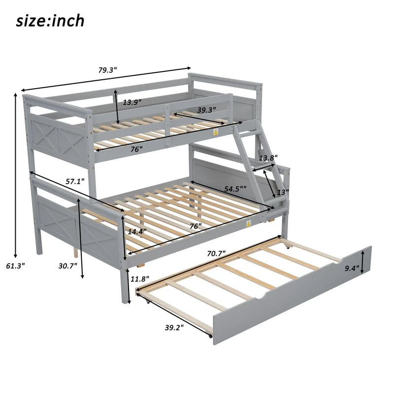 Bunk Bed With Ladder And Safety Guardrail by Unique Piece Furniture