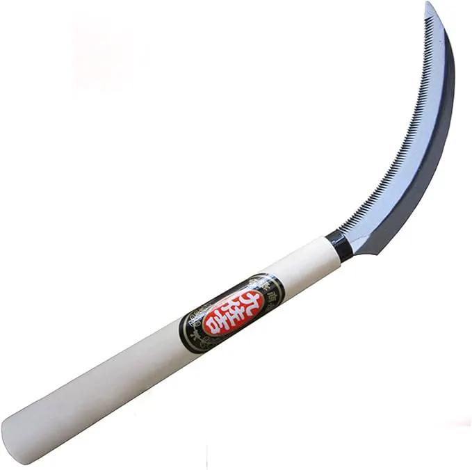 MerceHygea Japanese Weeding Sickle Handheld Steel Grass Weeder, Thick Blade Gardening Quick Work, Beige by GreenHaven Gardens