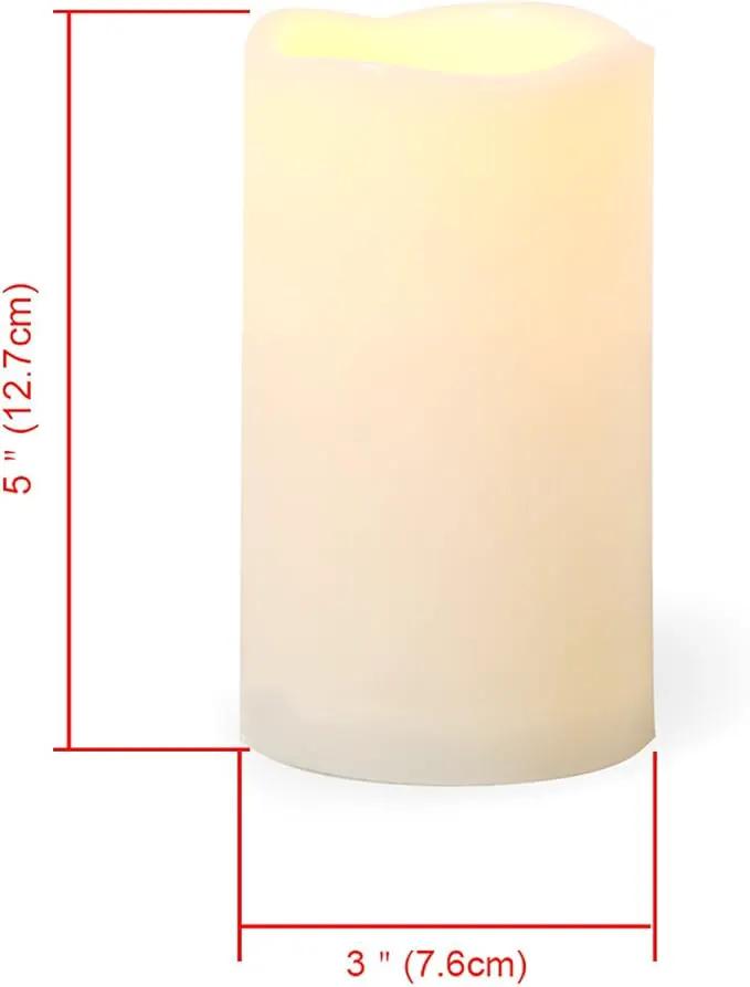 iZAN 3-Pack Outdoor Flameless LED Battery Operated Candles with Remote Waterproof Flickering Electric Pillar Candles for Halloween Chirstmas Home Wedding Party Festival Décor Long Battery Life 3”x5” by GreenHaven Gardens