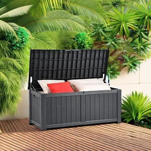 YITAHOME 120 Gallon Outdoor Storage Deck Box, Large Resin Patio Storage for Outdoor Pillows, Garden Tools and Pool Supplies, Waterproof, Lockable, (Dark Grey) by GreenHaven Gardens