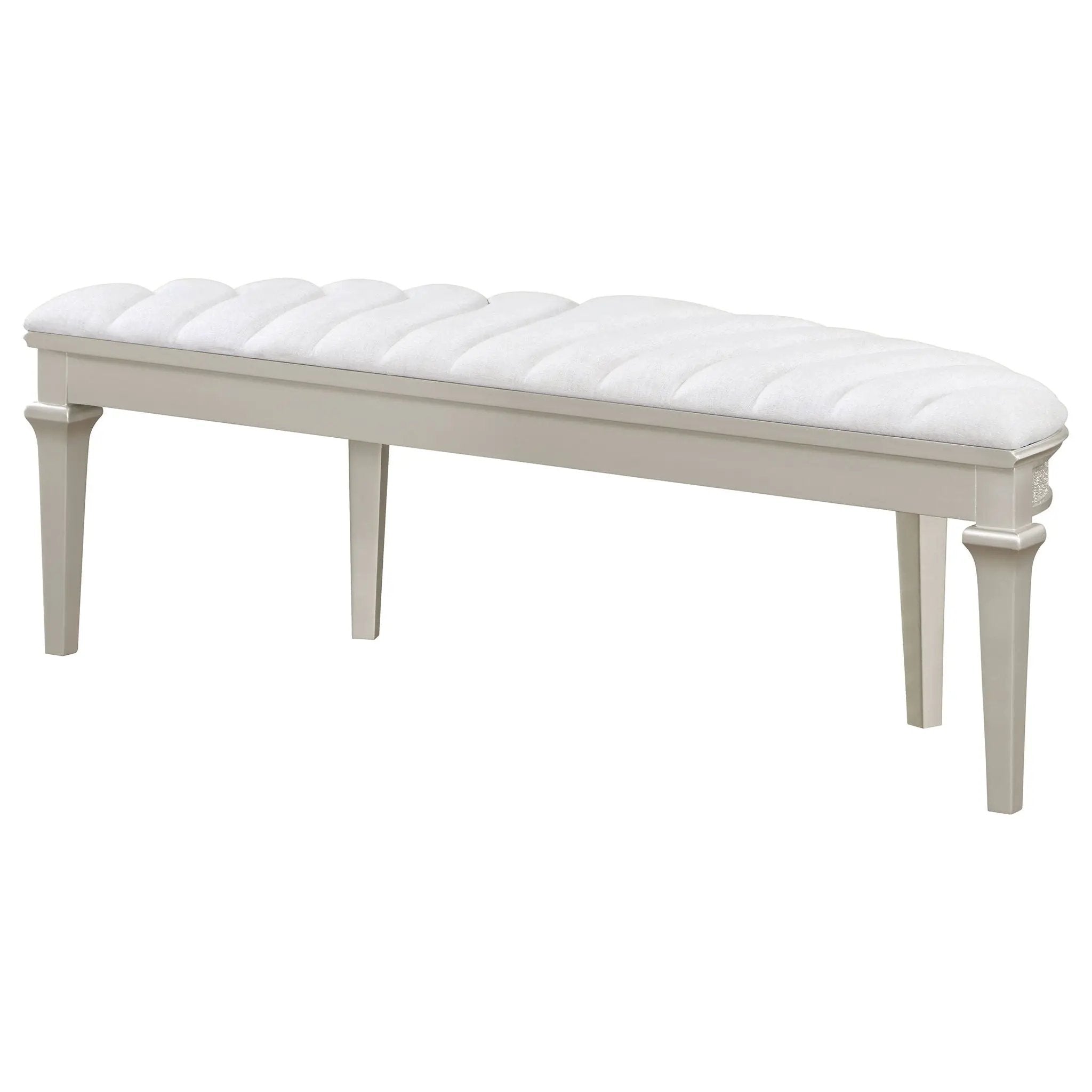 Colwood - Upholstered Curved With Channel Tufting And Slender Tapered Legs - Silver Gray by HouseOfZazla