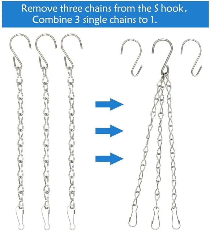 6 Pack 19.7 Inch Silver Hanging Chain for Hanging Bird Feeders, Bird Houses, Planters, Baskets, Birdbaths, Lanterns, Wind Chimes, Billboards, Signs and Ornaments by GreenHaven Gardens