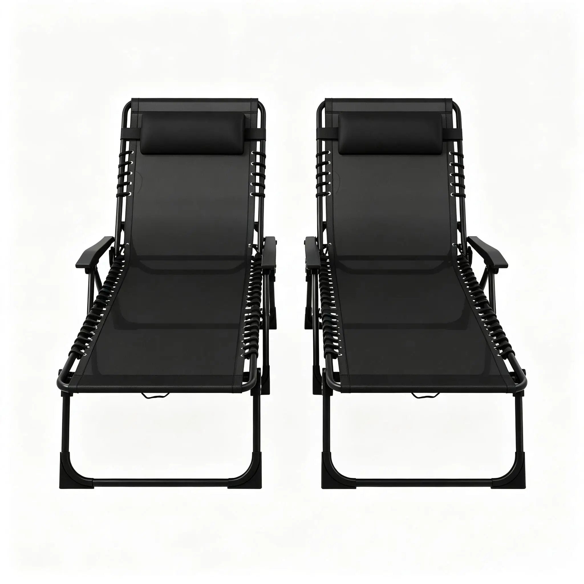 2pcs Folding Chaise Lounge Pool Chairs by HouseOfZazla