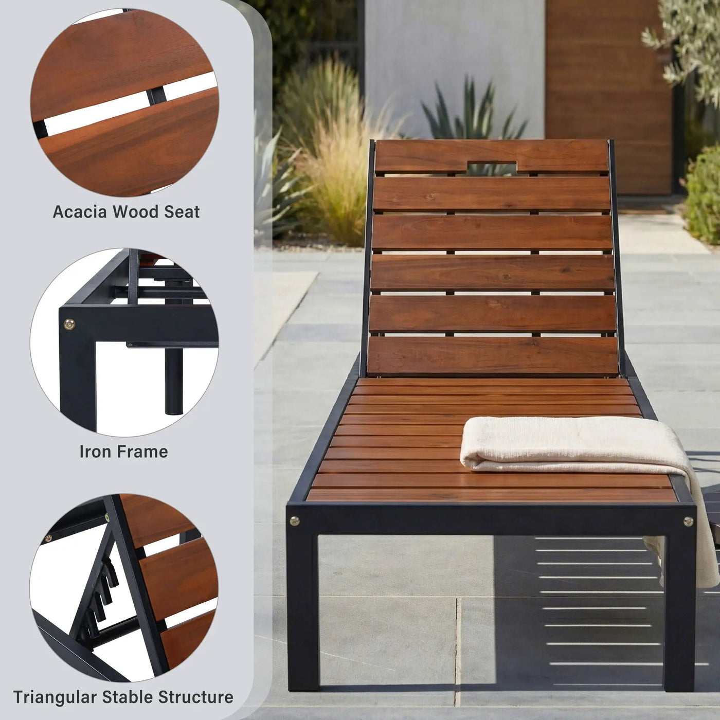 Outdoor Chaise With Adjustable Backrest by HouseOfZazla