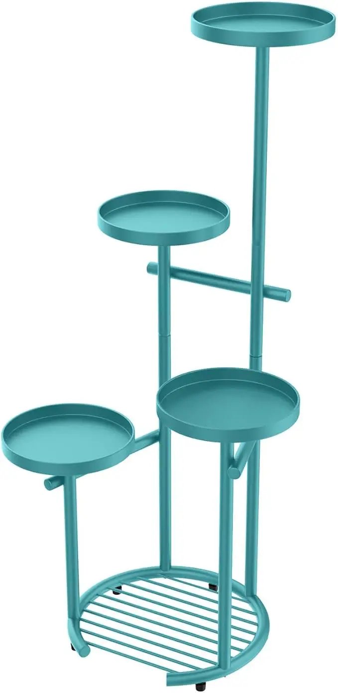 TOSKING 5 Tier Metal Plant Stand Indoor， Plant Shelf, Corner Shelf Flower Pot Stand for Outdoor Plant Stand for Living Room Balcony Garden Patio Bedroom (Blue, 38in) by GreenHaven Gardens