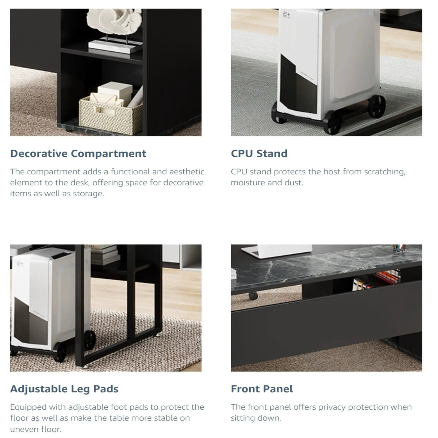 L-Shaped Executive Desk With Cabinet Storage by HouseOfZazla