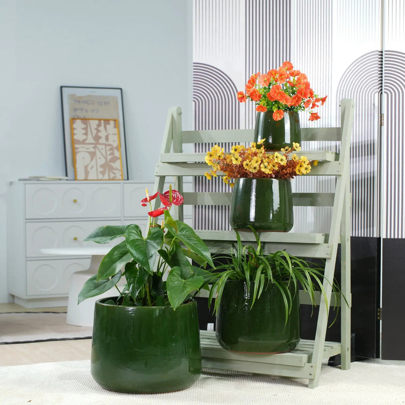 Handmade Solid Glazed Ceramic Planter Set of 4 by HouseOfZazla