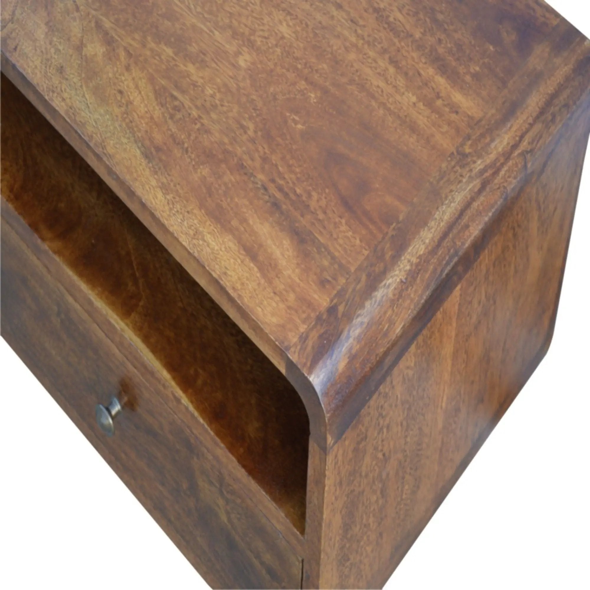 Solid Wood Curved Media Unit by HouseOfZazla