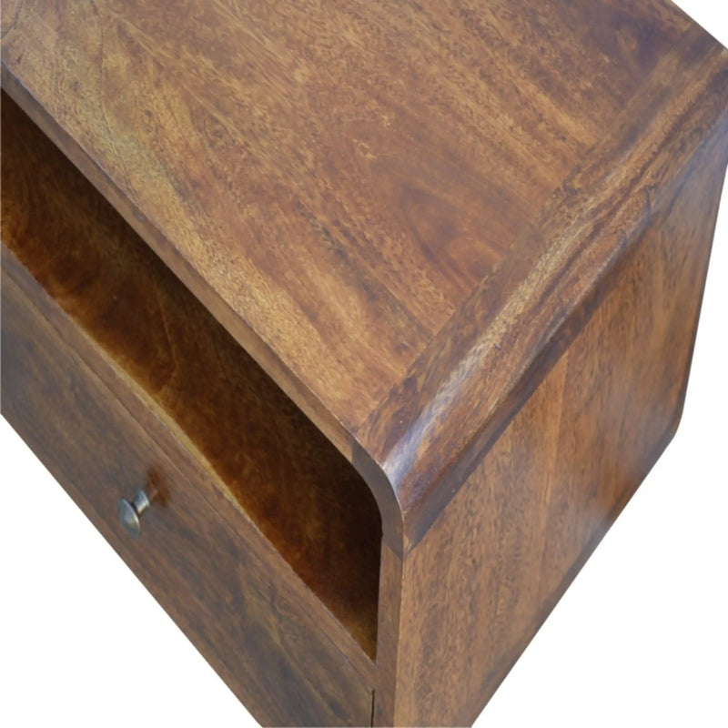 Solid Wood Curved Media Unit by HouseOfZazla