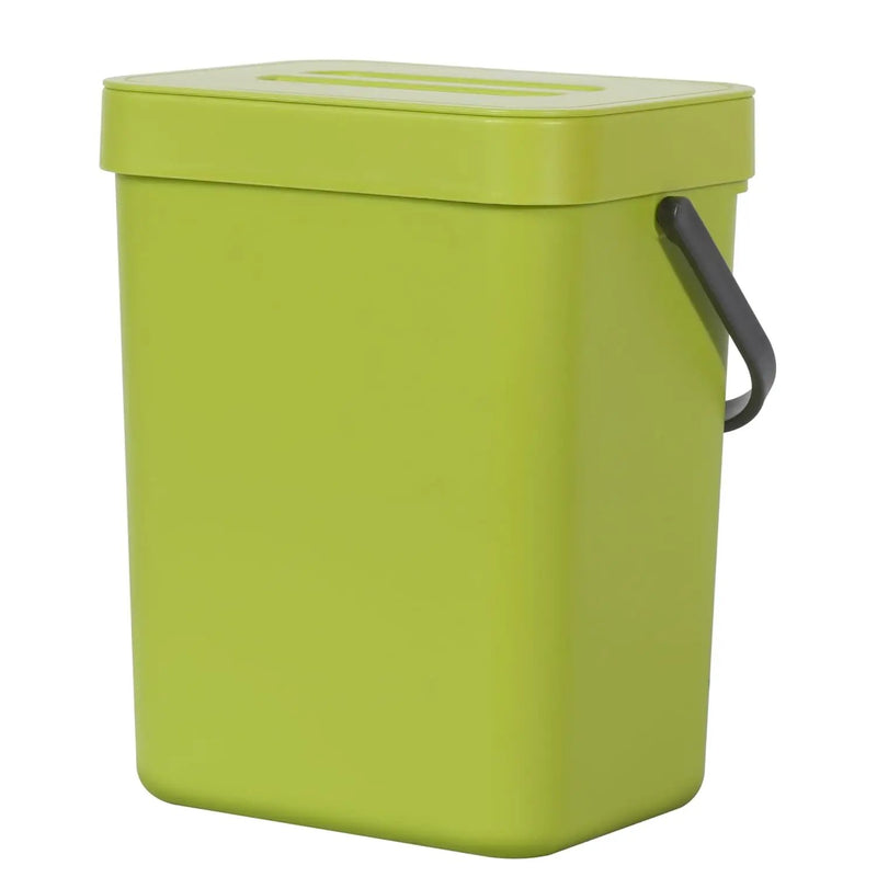 EKO Puro Wall-Mounted Trash Can with Lid, 1.32 Gal / 5L Hanging Trash Can, Small Kitchen Compost Bin for Counter Top, Mini Food Waste Bin (Green) by GreenHaven Gardens
