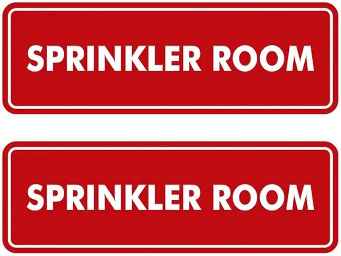 Signs ByLITA Standard Sprinkler Room Sign (Red) - Large 2 Pack by GreenHaven Gardens