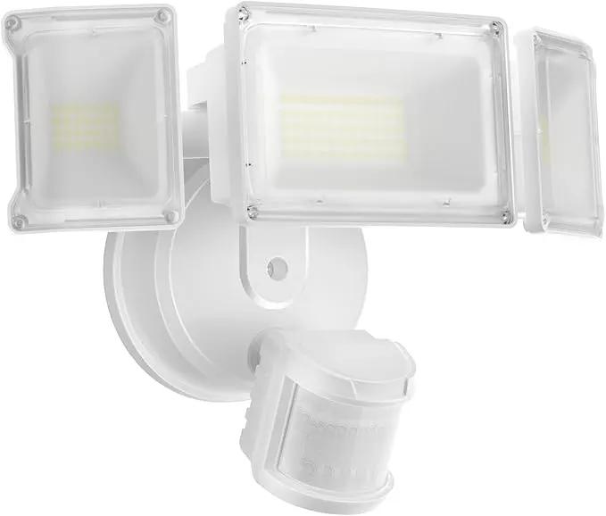 Olafus 75W Motion Sensor Outdoor Lights, 7000lm Motion Flood Light Dusk to Dawn, IP65 Waterproof LED Security Floodlights, 6500K Motion Detector Lights for Outside, White by GreenHaven Gardens