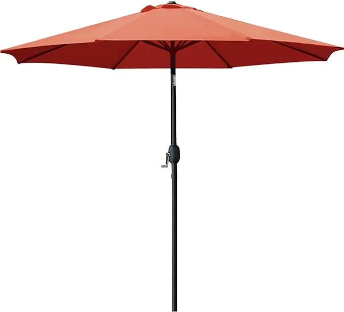 Sunnyglade 9' Patio Umbrella Outdoor Table Umbrella with 8 Sturdy Ribs (Orange) by GreenHaven Gardens