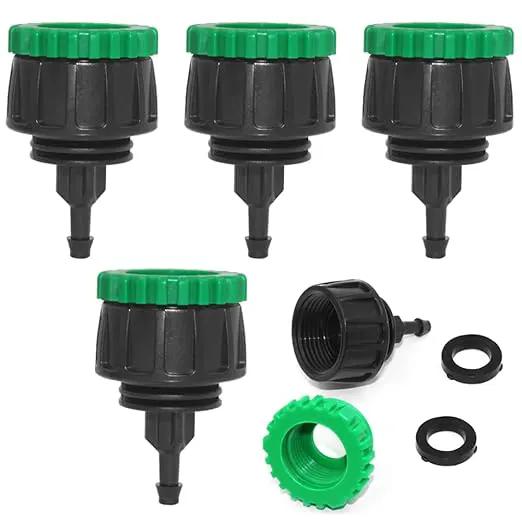 5 Pack Drip Irrigation Tubing Connectors,DanziX 1/4 Inch Drip Irrigation Tubing x 3/4 or G2/1 FHT Faucet Adapter,1/4 Inch Drip Irrigation Garden Hose Adapter by GreenHaven Gardens