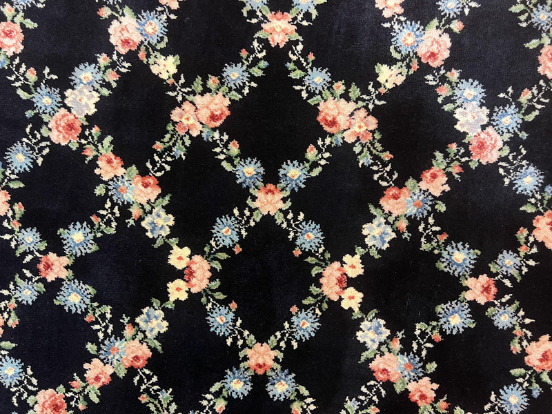 Karastan Rug 8.8 x 12, Garden of Eden #509/1270, Ebony Trellis, Vintage Discontinued Wool Pile Karastan Carpet by Jewel Rugs