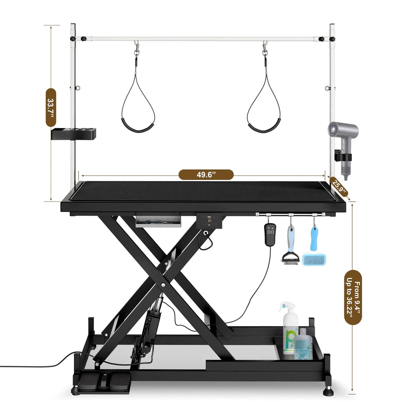 Super Deluxe Electric Pet Grooming Table, Height Adjustable by HouseOfZazla
